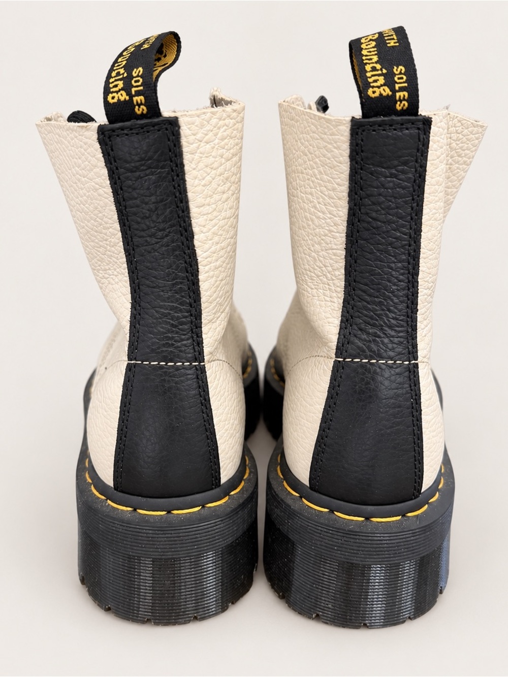 Dr. Martens Cream Lace-Up Platform Boots - Picture 4 of 6